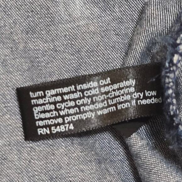 The Limited Blue Chambray Sailboat Button-Up Shirt, Size Small - Picture 6 of 7